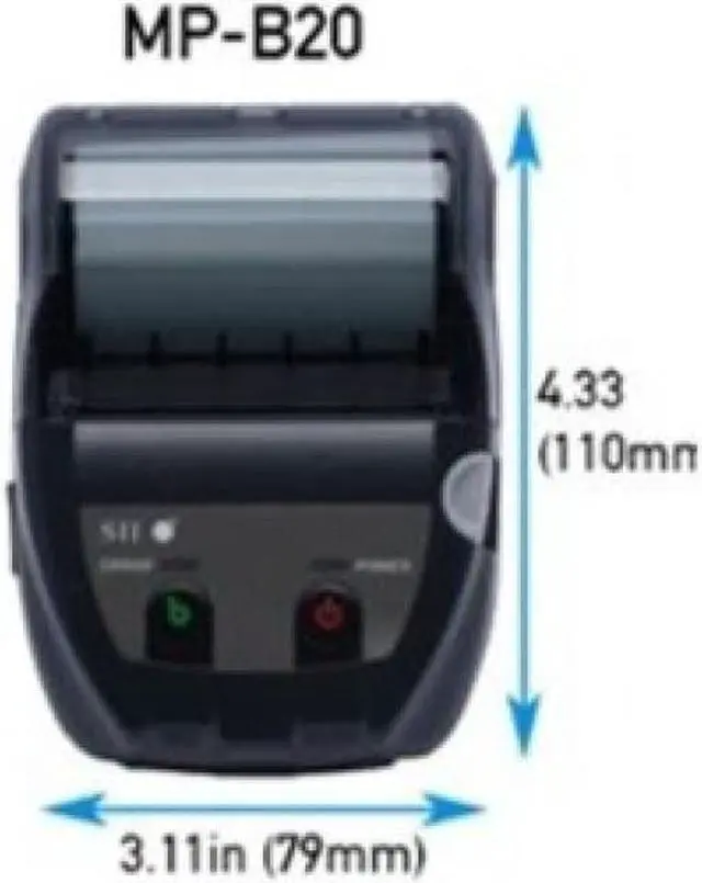 Alt view image 4 of 9 - Seiko MP-B20 2 Mobile Printer Wireless MP-B20-B02JK1-74