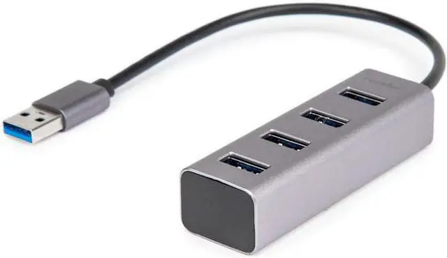 Main image of Rocstor Portable 4 Port Hub USB-A to 4x USB-A SuperSpeed USB 3.0 - USB 3.0 Type A - External - 4 USB Port(s) - 4 USB 3.0 Port(s) - PC, Mac
