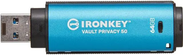 Alt view image 9 of 20 - Kingston IronKey Vault Privacy 50 64GB Encrypted USB Thumbdrive IKVP50/64GB