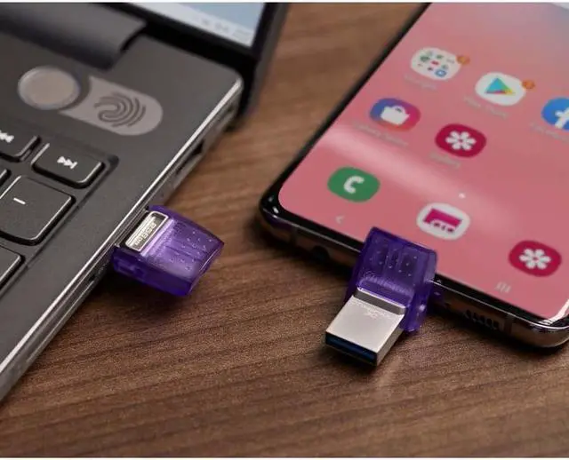 Alt view image 17 of 20 - Kingston 64GB DataTraveler microDuo 3C USB Flash Drive USB Type-C and Type-A Flash Drive