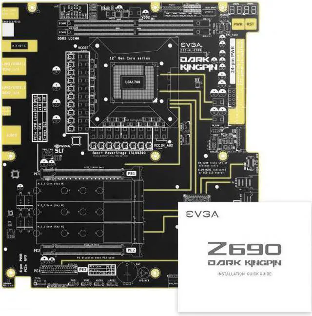 Alt view image 12 of 16 - EVGA Z690 Dark K|NGP|N, 121-AL-E699-KR, LGA 1700, Intel Z690, PCIe Gen5, SATA 6Gb/s, 2.5Gb/s LAN, WiFi6E/BT5.2, USB 3.2 Gen2x2, M.2, U.2, EATX, Intel Motherboard