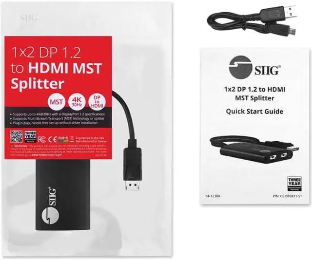 Alt view image 9 of 9 - Siig 1X2 Dp 1.2 To Hdmi Multi Monitor Splitter - 2 Port Mst Hub
