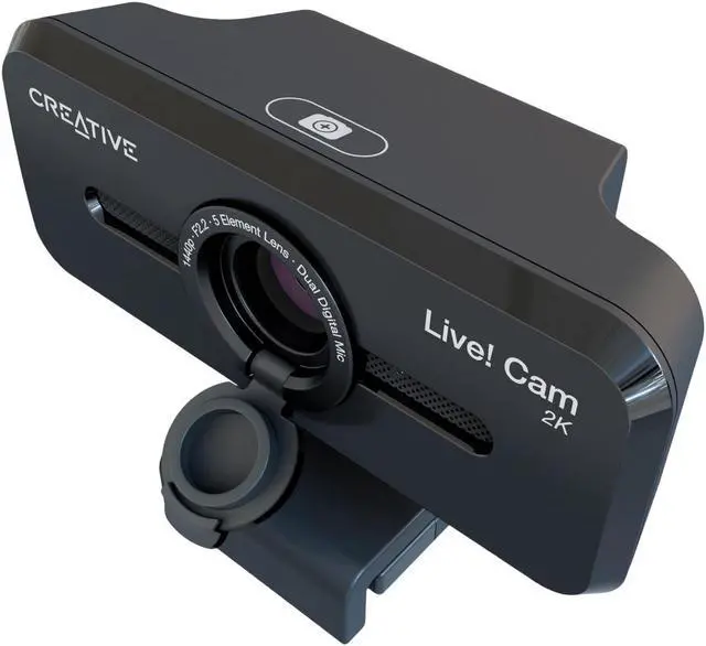 Alt view image 5 of 12 - Creative Live! Cam Sync V3 2K QHD USB Webcam with 4X Digital Zoom (4 Zoom Modes from Wide Angle to Narrow Portrait View), Privacy Lens, 2 Mics, for PC and Mac - 2560 x 1440 Video - CMOS Sensor - 4x Di