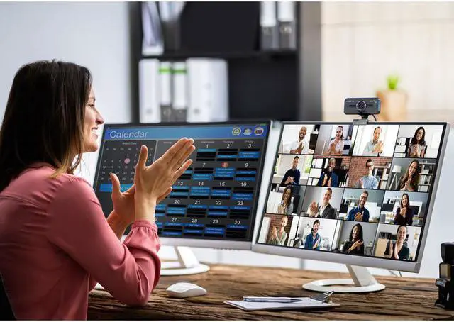 Alt view image 7 of 12 - Creative Live! Cam Sync V3 2K QHD USB Webcam with 4X Digital Zoom (4 Zoom Modes from Wide Angle to Narrow Portrait View), Privacy Lens, 2 Mics, for PC and Mac - 2560 x 1440 Video - CMOS Sensor - 4x Di