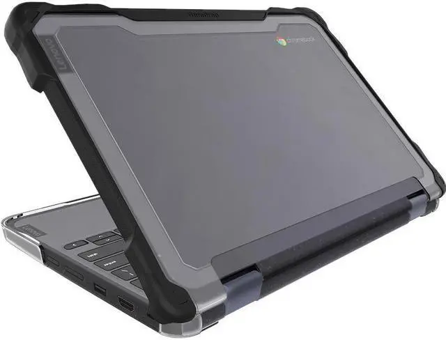 Alt view image 10 of 14 - Gumdrop SlimTech for Lenovo 500e/500w/300e/300w Chromebook 3rd Gen (2-in-1) - For Lenovo Chromebook - Textured Grip - Black - Bump Resistant, Scratch Resistant, Scuff Resistant - Thermoplastic Polyure