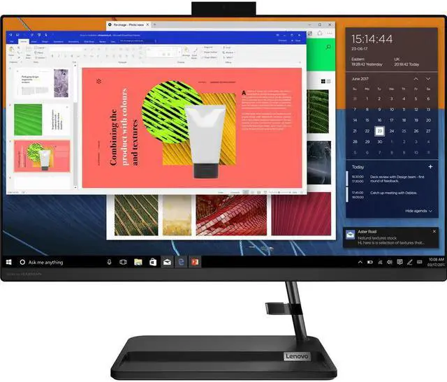 Alt view image 6 of 12 - Lenovo IdeaCentre 3 24ALC6 F0G100LCUS All-in-One Computer - AMD Ryzen 5 5500U Hexa-core (6 Core) 2.10 GHz - 8 GB RAM DDR4 SDRAM - 256 GB M.2 PCI Express NVMe SSD - 23.8" Full HD 1920 x 1080 - Desk...