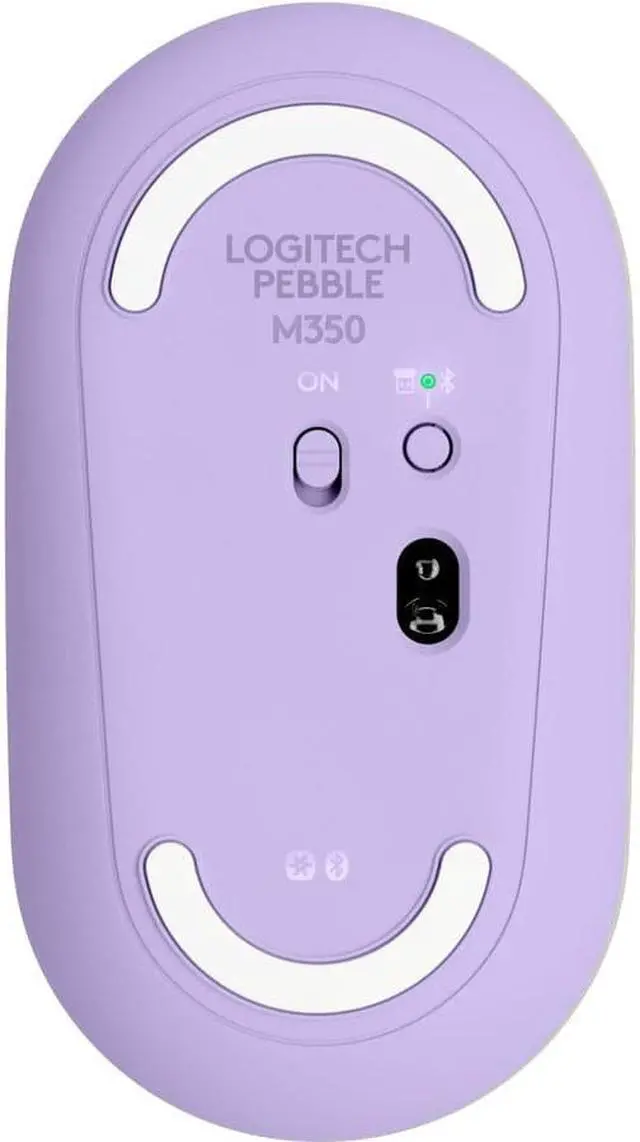 Alt view image 5 of 18 - Logitech Pebble M350 Wireless Mouse - Optical - Wireless - Bluetooth/Radio Frequency - 2.40 GHz - Lavender Lemonade - USB - 1000 dpi - Scroll Wheel - 3 Button(s)