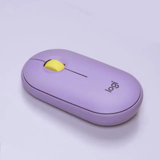 Alt view image 3 of 18 - Logitech Pebble M350 Wireless Mouse - Optical - Wireless - Bluetooth/Radio Frequency - 2.40 GHz - Lavender Lemonade - USB - 1000 dpi - Scroll Wheel - 3 Button(s)