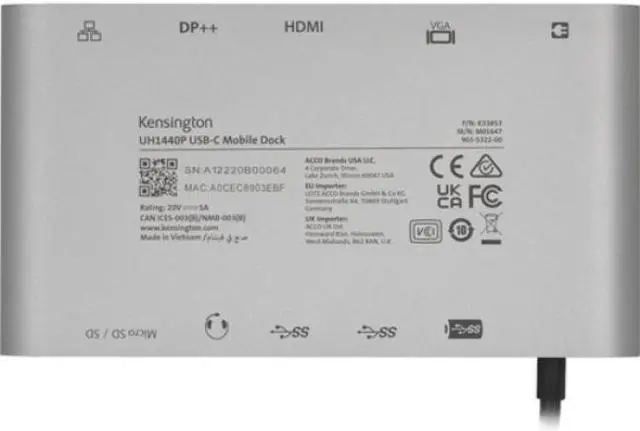 Alt view image 3 of 14 - Kensington Silver K33853WW USB-C 85W Power Delivery Mobile Hub