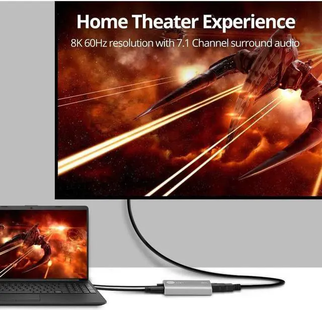 Alt view image 6 of 14 - SIIG DisplayPort 1.4 to HDMI Adapter 8K 60Hz Male to Female CB-DP2611-S1