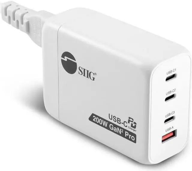 Alt view image 2 of 17 - SIIG 200W GaN PD Combo Charger 3C1A ACPW1V11S1