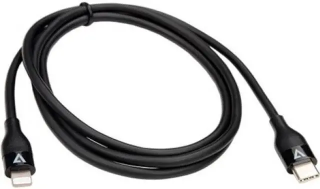 Alt view image 5 of 12 - V7 V7USBCLGT-1M USB-C Male to Lightning Male Cable USB 2.0 480 Mbps 3A 1m/3.3ft Black