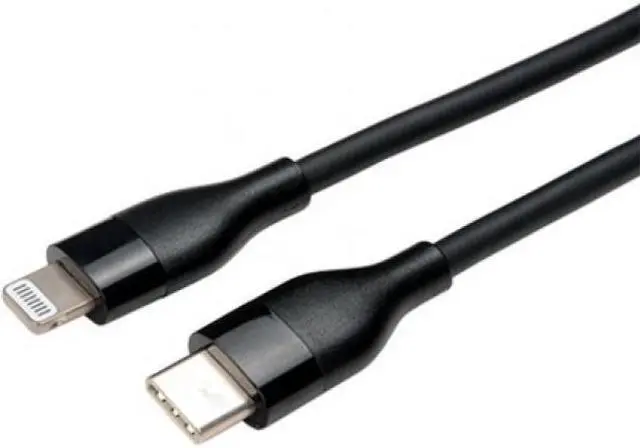 Alt view image 6 of 12 - V7 V7USBCLGT-1M USB-C Male to Lightning Male Cable USB 2.0 480 Mbps 3A 1m/3.3ft Black