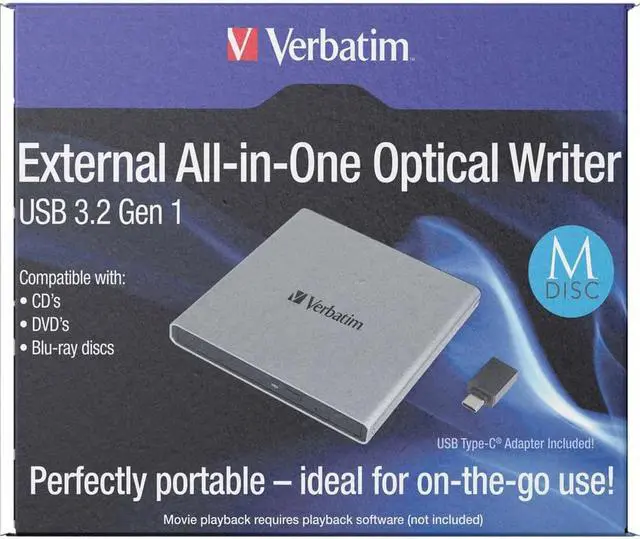 Alt view image 9 of 20 - External USB 3.2 All-in-One Optical Writer 6X Blu-ray/24X CD/8X DVD Write Speed 7109443890