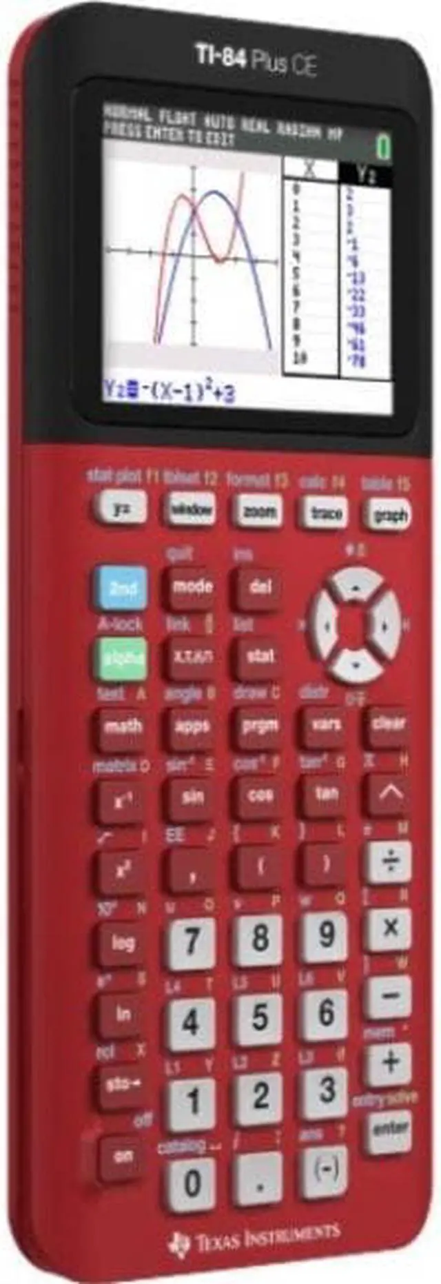 Alt view image 2 of 5 - Texas Instruments TI-84 Plus CE Graphing Calculator - 3D Graphing - Clock, Date/Time Display, Impact Resistant Cover, Slide-on Hard Case, Backlit Display, Lightweight, Durable - LCD - Battery Powered