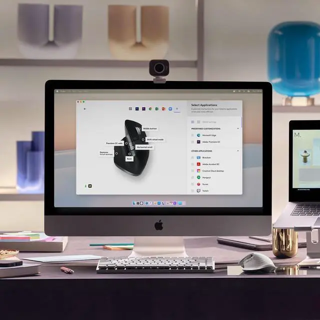 Alt view image 11 of 12 - Logitech MX Master 3S for Mac Wireless Bluetooth Mouse, Ultra-Fast Scrolling, Ergo, 8K DPI, Quiet Clicks, Track on Glass, USB-C, Apple, iPad - Space Grey - With Free Adobe Creative Cloud Subscription