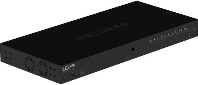 Alt view image 2 of 9 - Netgear AV Line M4250-10G2F-PoE+ Ethernet Switch - 10 Ports - Manageable - Gigabit Ethernet - 1000Base-T, 1000Base-X - 3 Layer Supported - Modular - 2 SFP Slots - Power Supply - 125 W PoE Budget - Opt