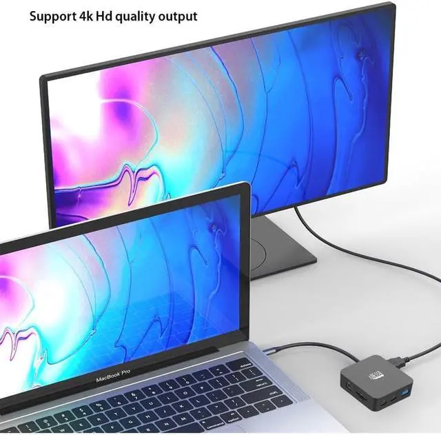 Alt view image 5 of 18 - Adesso 11-in-1 USB-C Multi-Port TAA Compliant Docking Station Black AUH4050