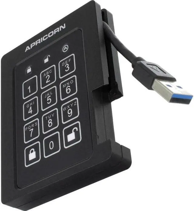 Alt view image 13 of 20 - 4TB Apricorn Aegis Padlock USB3.0 External Solid State Drive - Black