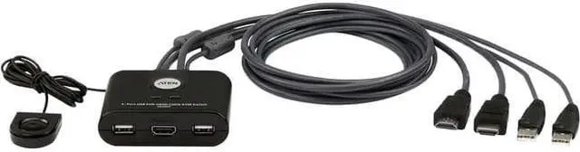 Alt view image 3 of 6 - ATEN CS22HF 2-Port USB FHD HDMI Cable KVM Switch