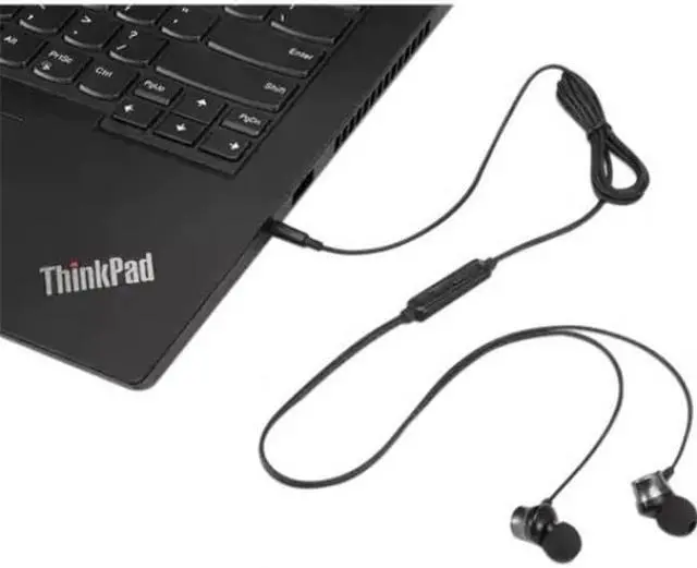 Alt view image 3 of 13 - Lenovo Analog In-Ear Headphone Gen II (3.5mm) - Stereo - Mini-phone (3.5mm) - Wired - 32 Ohm - 100 Hz - 200 kHz - Earbud - Binaural - In-ear - 3.94 ft Cable - Black