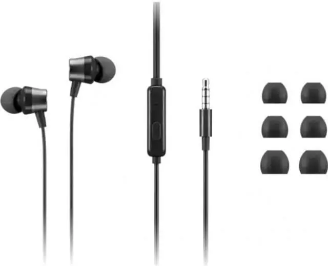 Alt view image 4 of 13 - Lenovo Analog In-Ear Headphone Gen II (3.5mm) - Stereo - Mini-phone (3.5mm) - Wired - 32 Ohm - 100 Hz - 200 kHz - Earbud - Binaural - In-ear - 3.94 ft Cable - Black