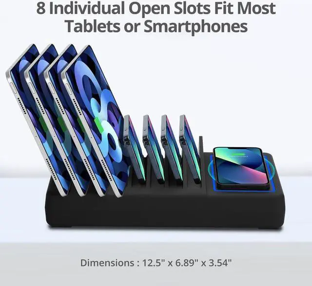Alt view image 13 of 20 - SIIG 10-Port USB-A/C & Wireless Charging Station 150W ACPW1R11S1