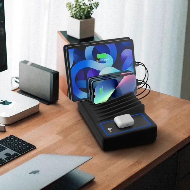 Alt view image 14 of 20 - SIIG 10-Port USB-A/C & Wireless Charging Station 150W ACPW1R11S1