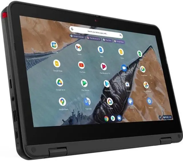Alt view image 7 of 18 - Lenovo 300e Chromebook Gen 3 82J9000DUS 11.6" Touchscreen Chromebook - HD - 1366 x 768 - AMD 3015Ce Dual-core (2 Core) 1.20 GHz - 4 GB Total RAM - 32 GB Flash Memory - Gray - Chrome OS - AMD - In
