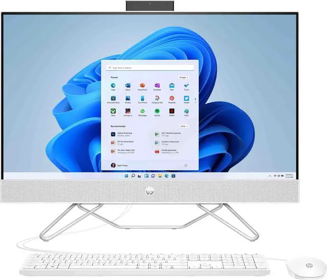 Alt view image 6 of 15 - HP 24" All-in-One Desktop, AMD Ryzen 7 5700U, 16 GB, 256 GB SSD & 1 TB Hard Drive, Full HD IPS Touchscreen, Windows 11 Home, 4 USB Ports, Privacy Camera, Dual Mics, Keyboard & Mouse (24-cb0090, 2021)
