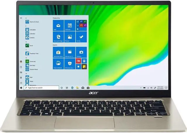 Alt view image 9 of 10 - Acer Swift 1 SF114-34 SF114-34-P8JE 14" Notebook - Full HD - 1920 x 1080 - Intel Pentium Silver N6000 Quad-core (4 Core) 1.10 GHz - 4 GB Total RAM - 128 GB Flash Memory - Gold
