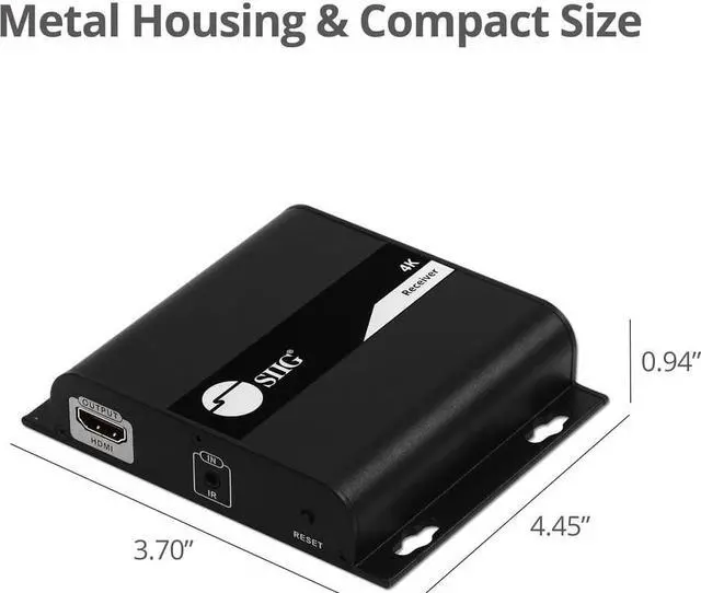 Alt view image 7 of 10 - SIIG HDMI 4K30Hz HDbitT over IP Extender Receiver CEH25E11S2