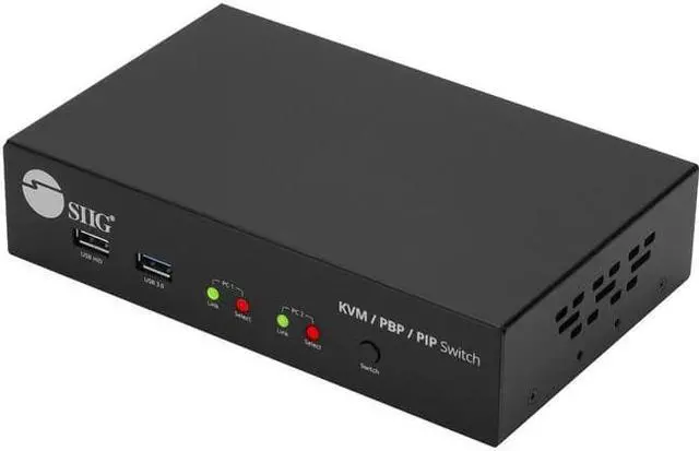 Alt view image 2 of 11 - SIIG 2-Port 4K HDMI KVM Switch with PBP Roaming Mouse & PIP CEKV0G11S1