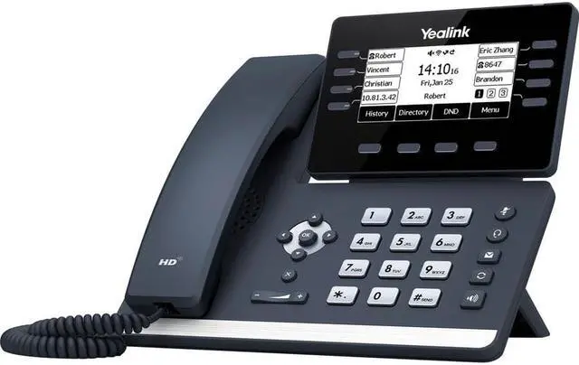 Alt view image 4 of 9 - Yealink SIP-T53W IP Corded/Cordless Wi-Fi Mountable Desktop Phone SIPT53W