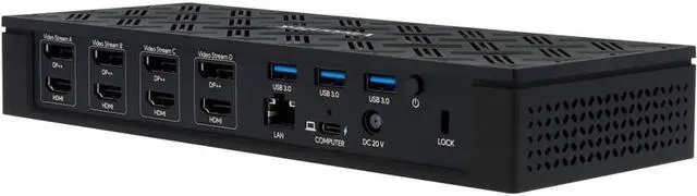 Alt view image 4 of 20 - VisionTek VT8000 Quad Display 4k USB 3.0 & USB-C Docking Station with 100W Power Delivery - for Notebook - 100 W - USB Type C - 4 Displays Supported - 4K - 4096 x 2160 - 4 x USB 3.0 - USB Type-C ...