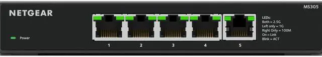 Alt view image 2 of 10 - NETGEAR 5-Port Multi-Gigabit (2.5G) Ethernet Unmanaged Switch | MS305
