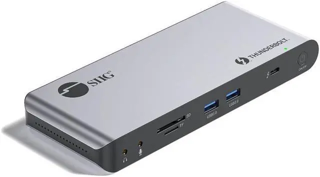 Alt view image 4 of 18 - Quad Display Thunderbolt 4 Docking Station & PD - Advanced Quad Display Thunderbolt 4 Docking Station with three Thunderbolt 4 USB-C, one DisplayPort, one HDIM, two USB-A 5G, two USB-A 480Mbps, on