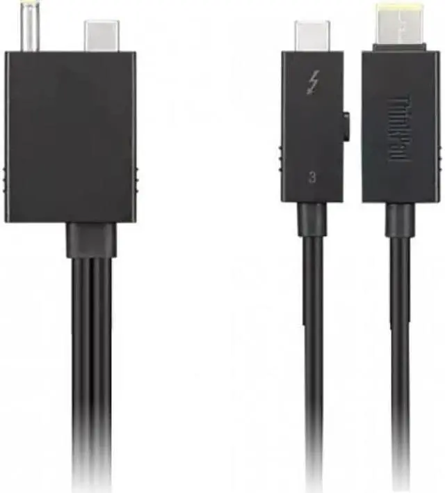 Alt view image 2 of 8 - Lenovo Thunderbolt 4 WorkStation Dock Split Cable 0.7m - 2.30 ft Thunderbolt 4 Data Transfer/Power Cable for Workstation, Dock - Second End: 1 x Thunderbolt 4 Type C - Male - 40 Gbit/s - Splitter Cabl
