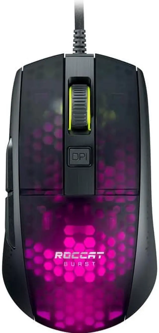 Alt view image 16 of 20 - ROCCAT Burst Pro PC Gaming Mouse, Optical Switches, Super Lightweight Ergonomic Wired Computer Mouse, RGB Lighting, Titan Scroll Wheel, Honeycomb Shell, Claw Grip, Owl-Eye Sensor, 16K DPI, Black