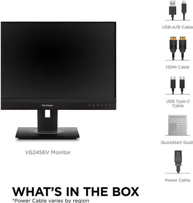 Alt view image 8 of 16 - ViewSonic VG2456V - 24" 1080p Video Conference Monitor with Webcam, 90W USB C, Docking, Built-In Gigabit Ethernet