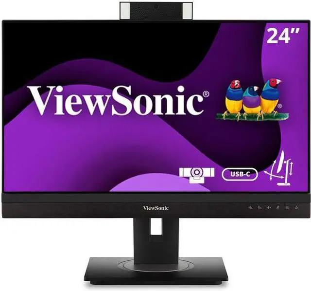 Main image of ViewSonic VG2456V - 24" 1080p Video Conference Monitor with Webcam, 90W USB C, Docking, Built-In Gigabit Ethernet