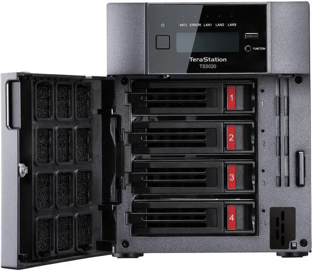 Alt view image 3 of 8 - BUFFALO TeraStation TS5420DN1602 2-Bay NAS 16TB (2x8TB) with NAS-Grade Hard Drives Included Desktop Network Attached Storage