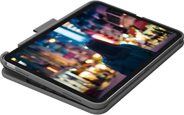 Alt view image 11 of 14 - Logitech Slim Folio Protective Bluetooth Keyboard Case for Apple iPad 10.9" 10th Gen, Oxford Gray