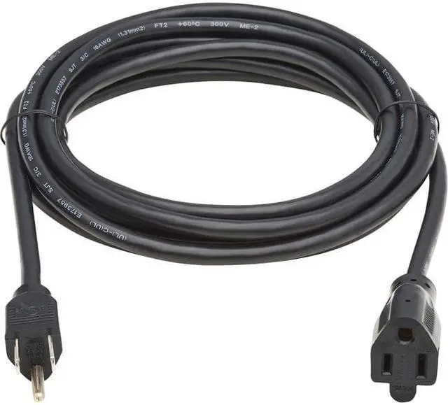 Alt view image 3 of 12 - Tripp Lite 10ft Power Extension Cord NEMA 5-15P to NEMA 5-15R Black P02201013A