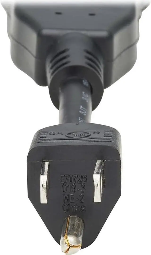 Alt view image 7 of 7 - Tripp Lite 1ft Extension Cord Y Splitter NEMA 5-15P to 2x NEMA 5-15R Black