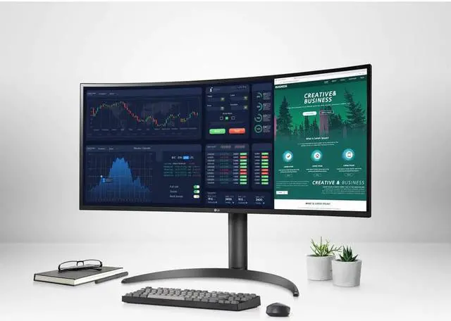 Alt view image 2 of 18 - LG Ultrawide 34BP85CN-B 34" UW-QHD Curved Screen Edge LED Gaming LCD Monitor - 21:9 - Glossy Black, Black Hairline, Textured Black - 34" Class - In-plane Switching (IPS) Technology - 3440 x