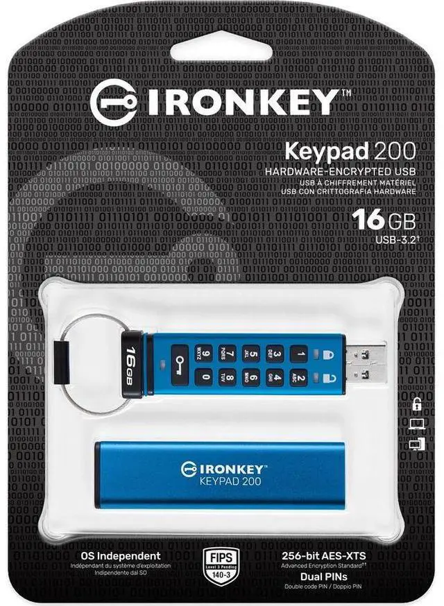 Alt view image 10 of 12 - Kingston Ironkey Keypad 200 16GB Encrypted USB