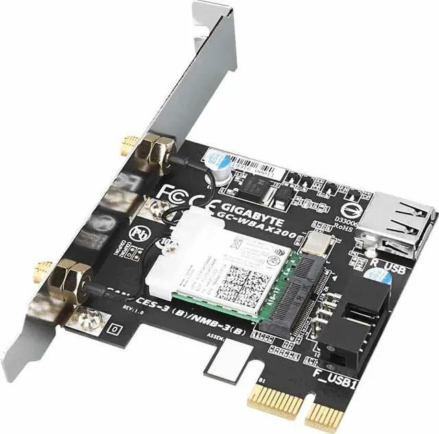 Alt view image 6 of 7 - gigabyte gc-wbax200 2x2 802.11ax dual band wifi + bluetooth 5 pcie expansion card