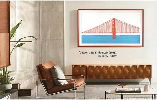 Alt view image 4 of 15 - Samsung 2021 50" The Frame Customizable Bezel Modern Teak VGSCFA50TKBZA