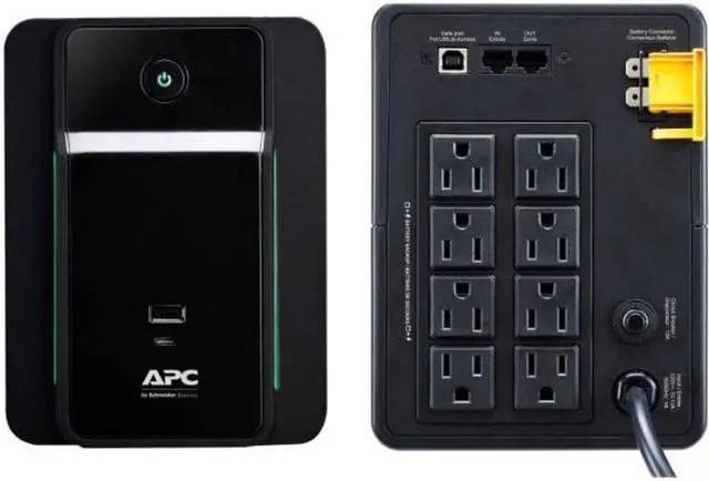 Alt view image 6 of 11 - APC BVK1200M2 Back UPS, 1200VA/650W, Tower, 120V, 8x NEMA 5-15R outlets, USB Type A + C Ports, User Replaceable Battery